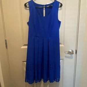 Casual blue dress with beautiful detail at the bottom